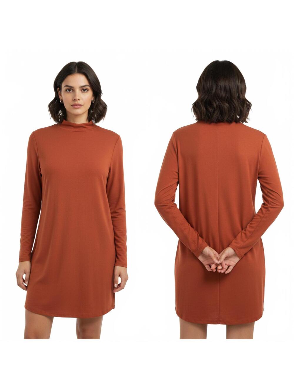 No Comment Long Sleeve Dress Midi